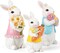 Spring Decorations Indoor, Cute Bunny Figurines Spring Decor, Resin Rabbit Spring Day Tabletop Centerpiece, White Bunnies Decorations for Home Party (Set of 3, Family Style)
